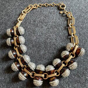 J Crew Tortoiseshell and Rhinestone Necklace